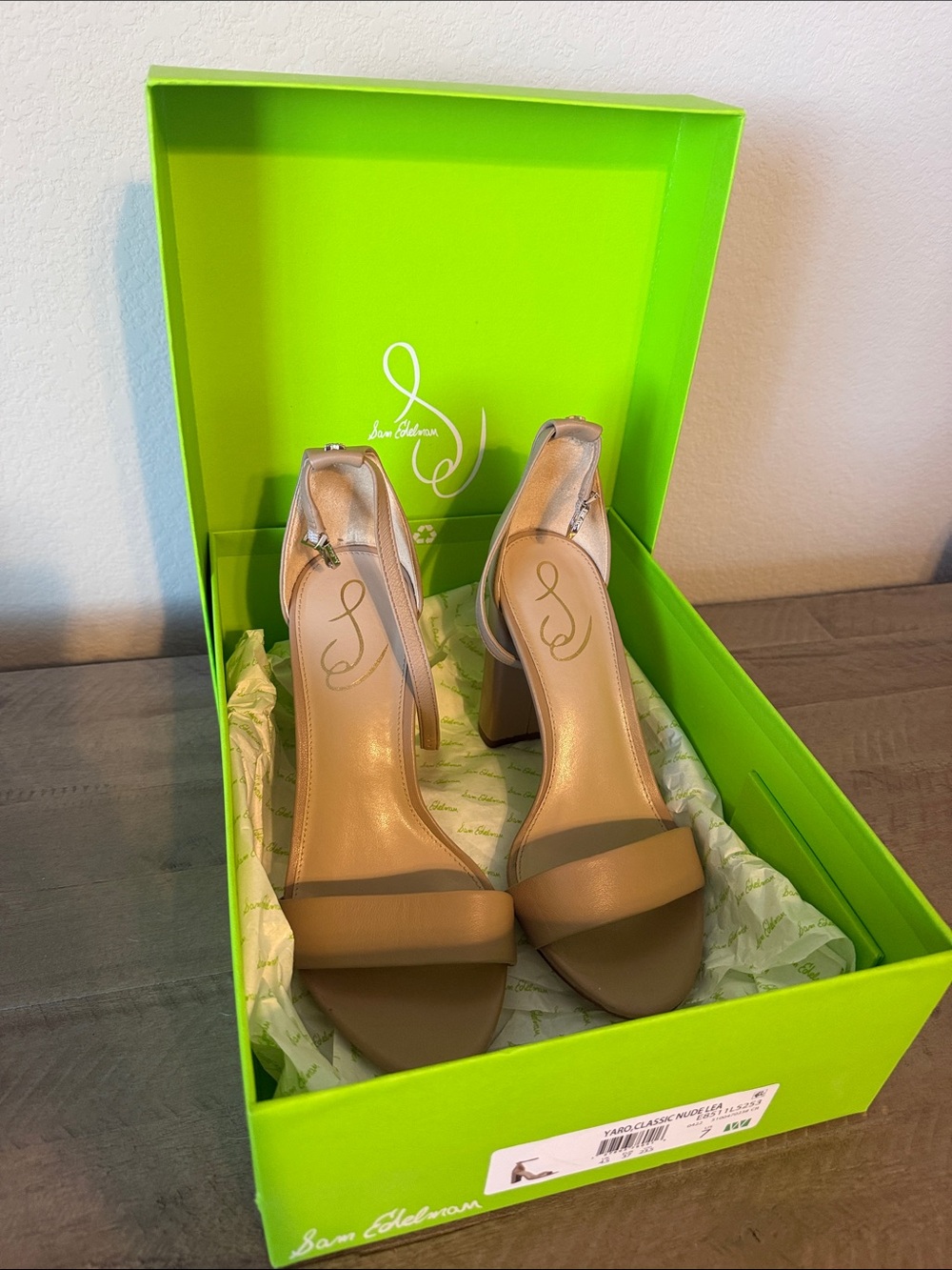 Sam Edelman Taupe Block Heel Ankle-Strap Sandals